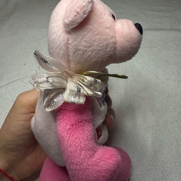 LIMITED TREASURES BIRTHDAY BEAR MEET " HAPPY " 1999 PINK BEAR - Picture 7 of 7